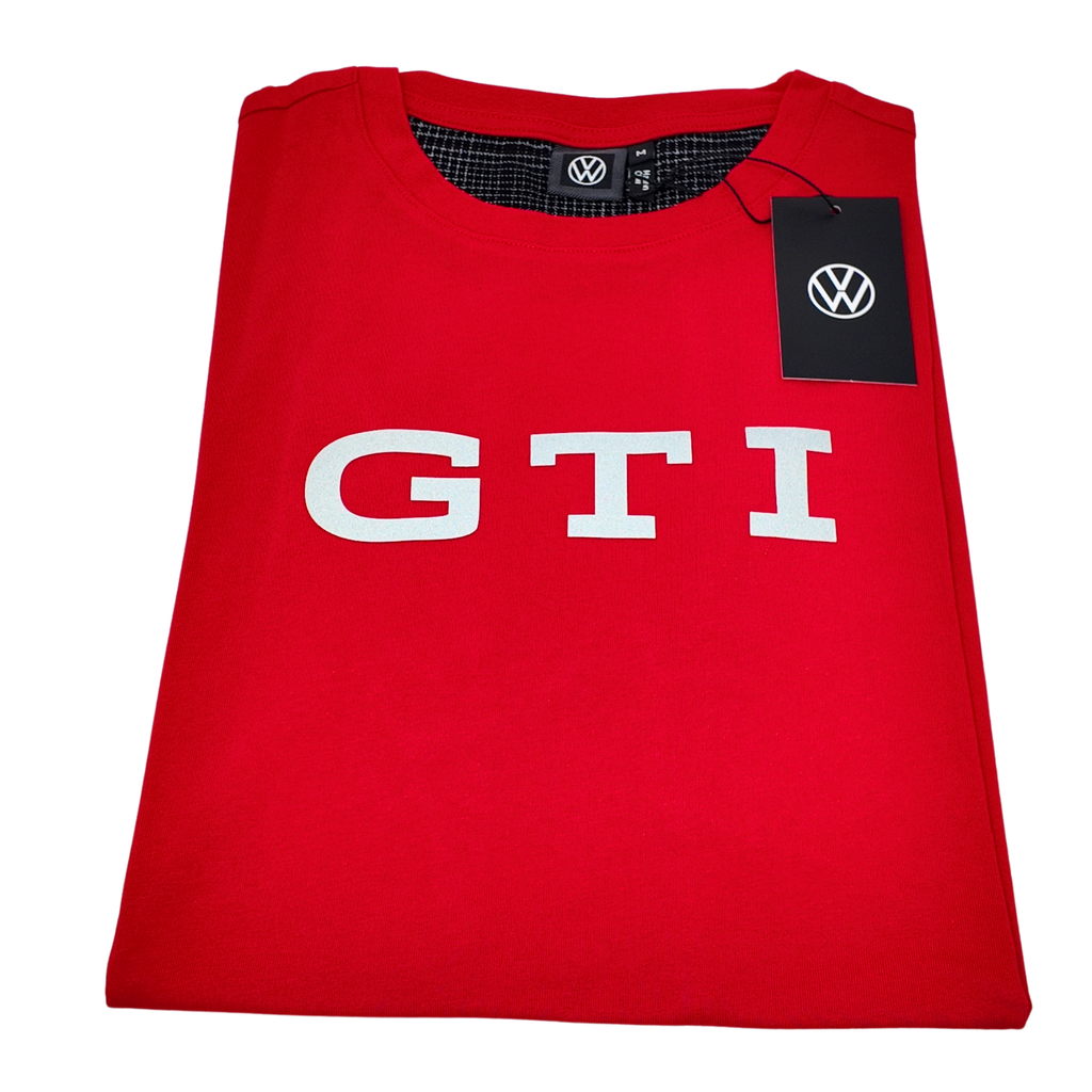Unisex Classic Red Volkswagen GTI T-Shirt | 100% cotton, reflective GTI logo