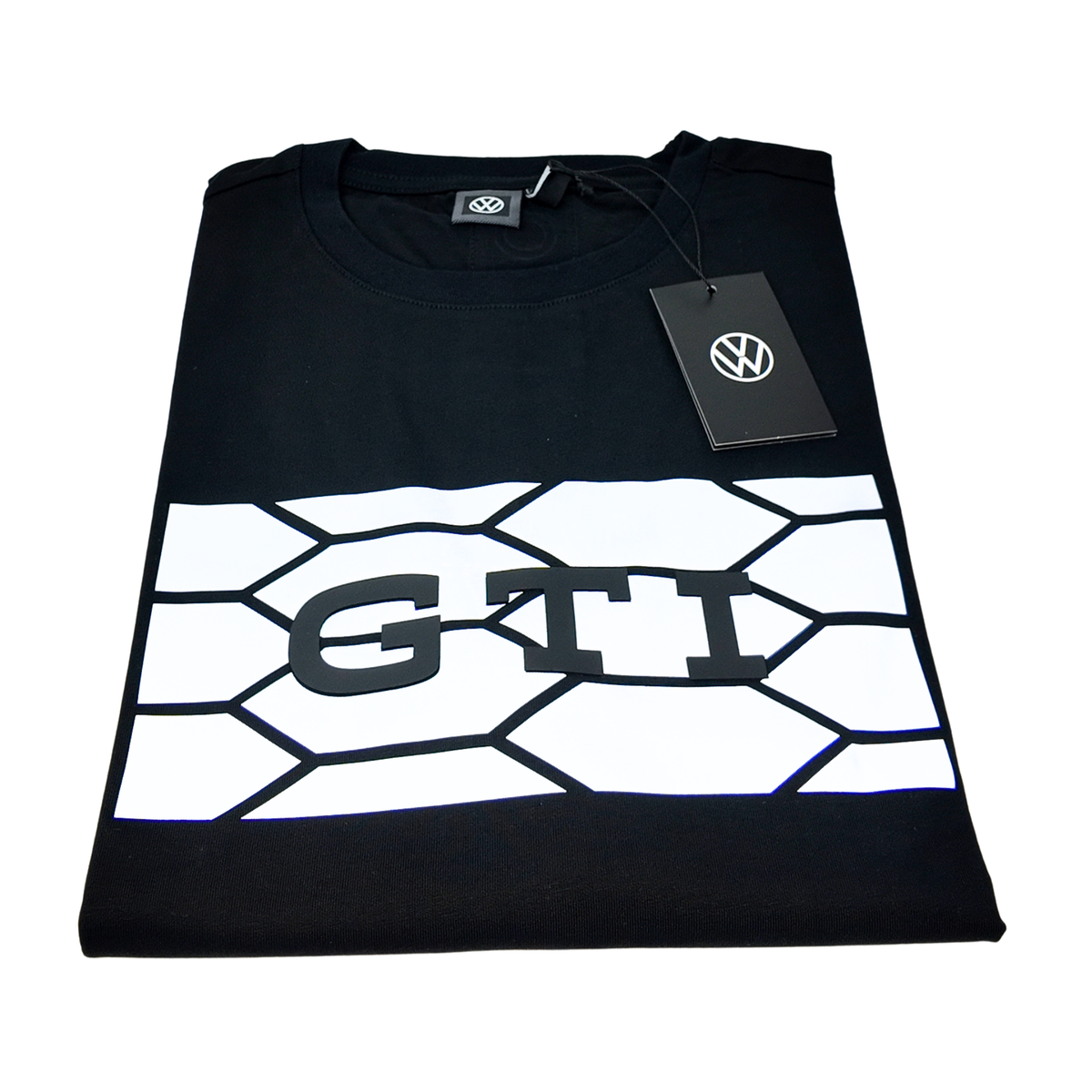 Camiseta original Volkswagen GTI negra | 100% algodón, unisex, detalles GTI en gris