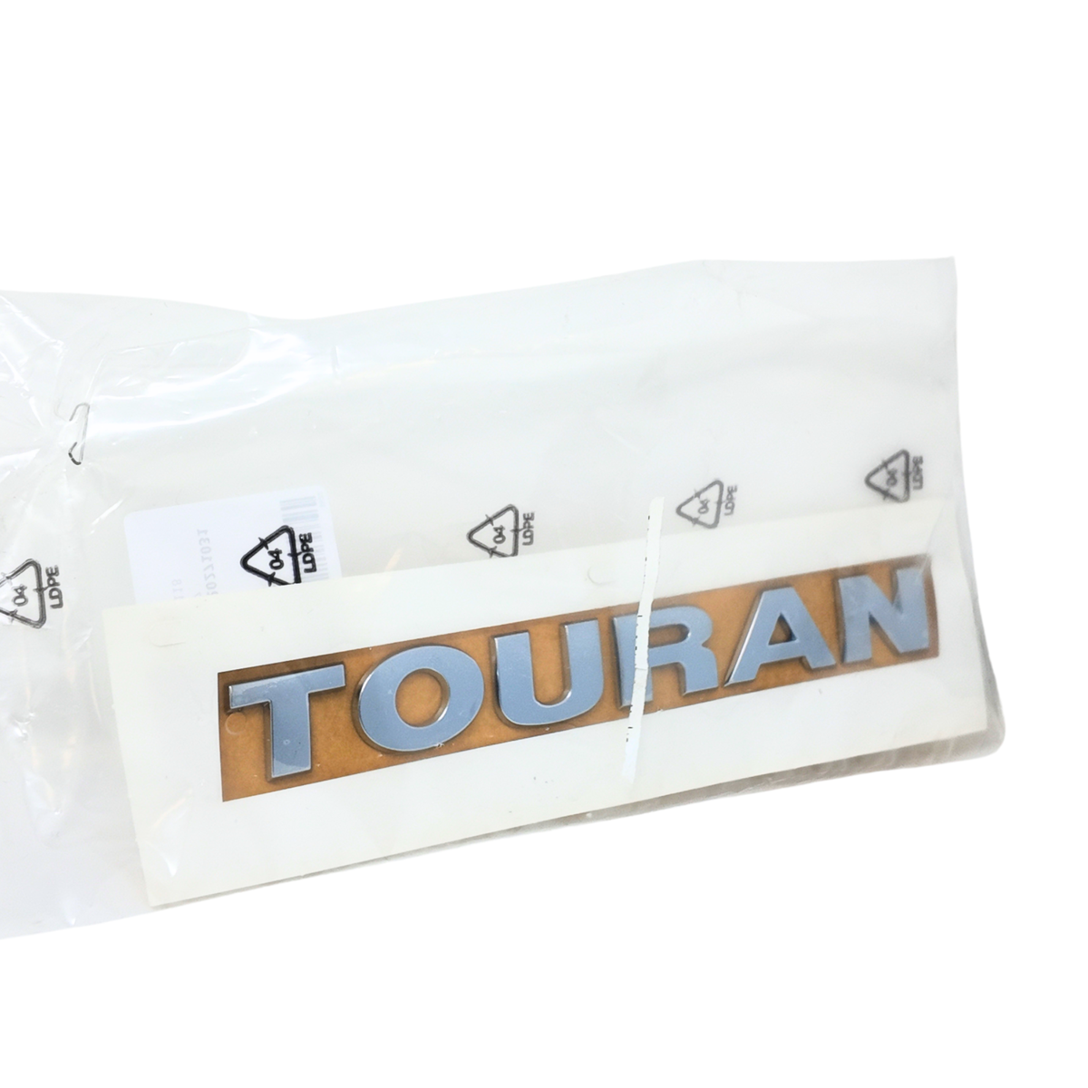 TOURAN Volkswagen badge | Bright chrome, original rear emblem (5TA8536872ZZ)