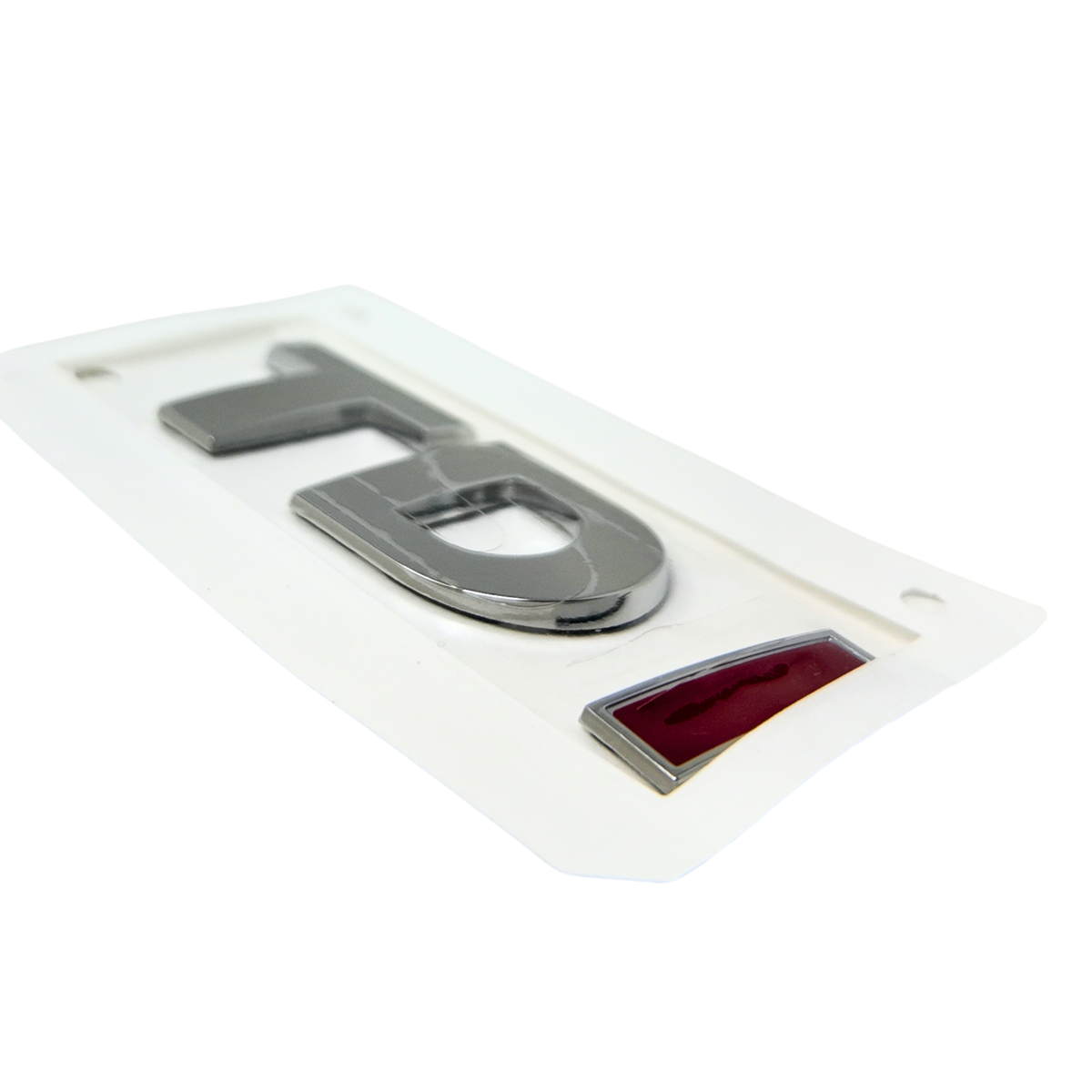 Rótulo TDI Volkswagen | Plateado con I roja, emblema trasero original (5K0853675APGQF)