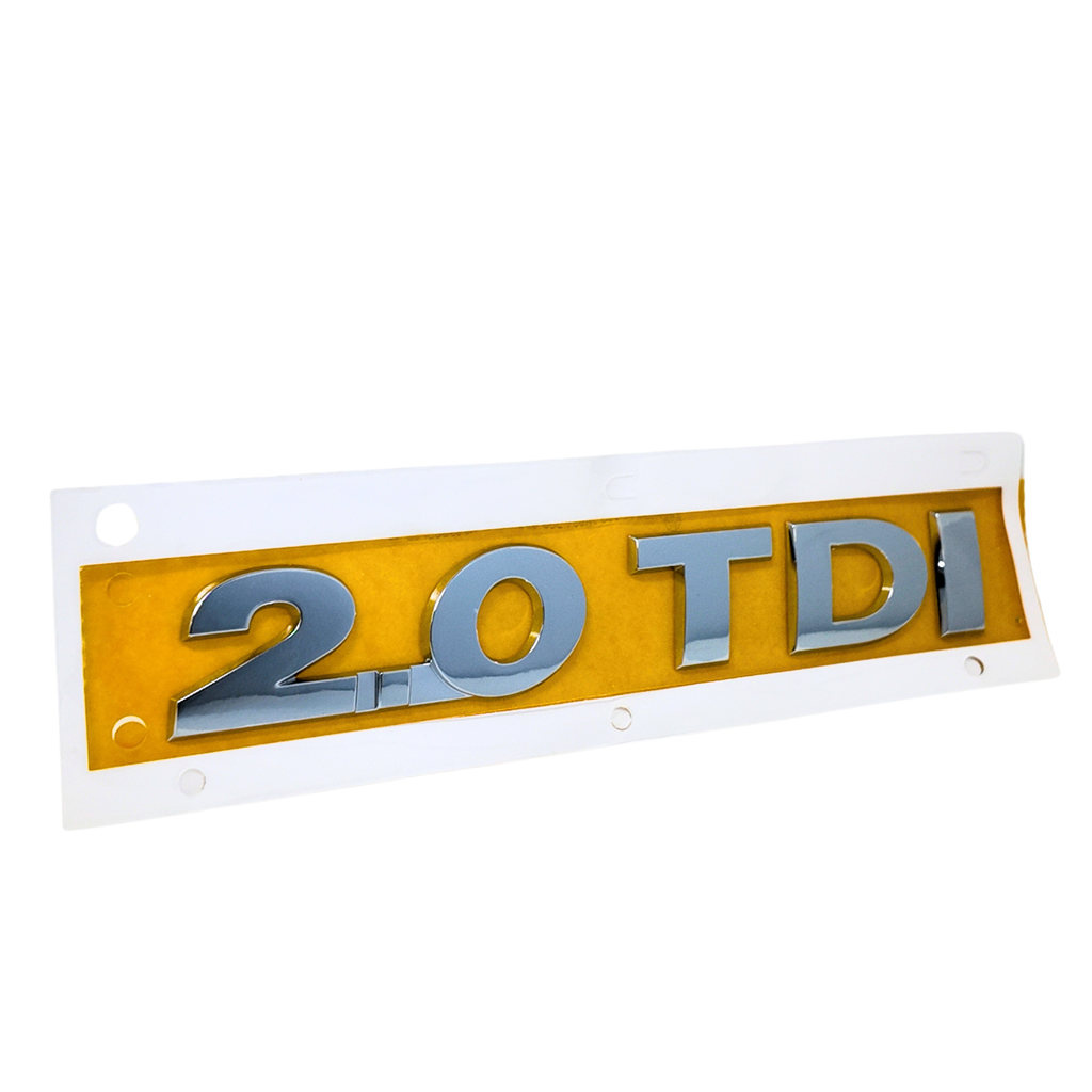 Rear badge 2.0 TDI Volkswagen | Bright chrome, 16.2 × 2.5 cm (5G0853675G2ZZ)