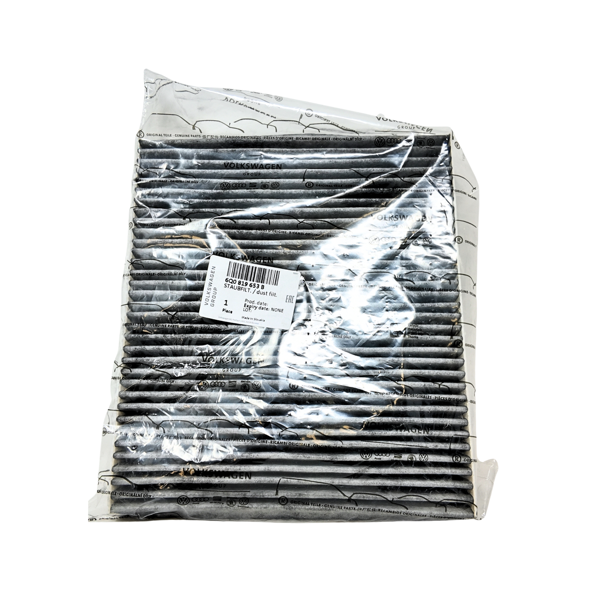 Filtro de polvo original grupo VAG | habitáculo, filtro de polvo/polen, OEM (6Q0819653B)