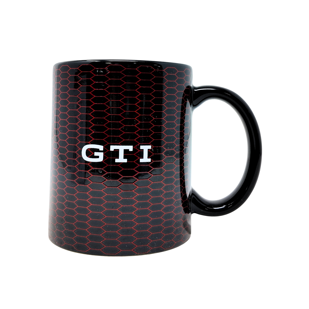 Taza GTI Volkswagen | Negra, estampado panal rojo y logo GTI blanco (3A5069601A)