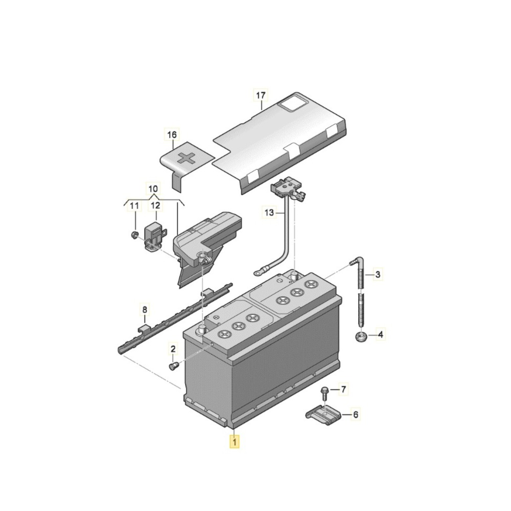 Batería arranque 12V 59Ah Grupo VAG | Original OEM, larga durabilidad (000915089AB)