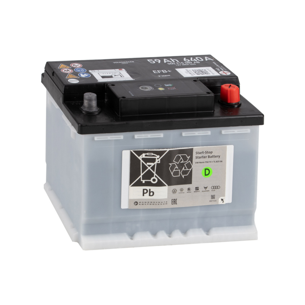 Batería arranque 12V 59Ah Grupo VAG | Original OEM, larga durabilidad (000915089AB)