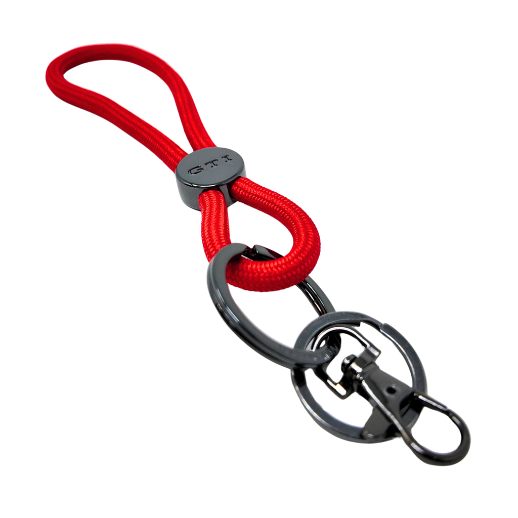 Llavero GTI Volkswagen | rojo, cordón, metal gun metal, 155 mm (3A4087010A)